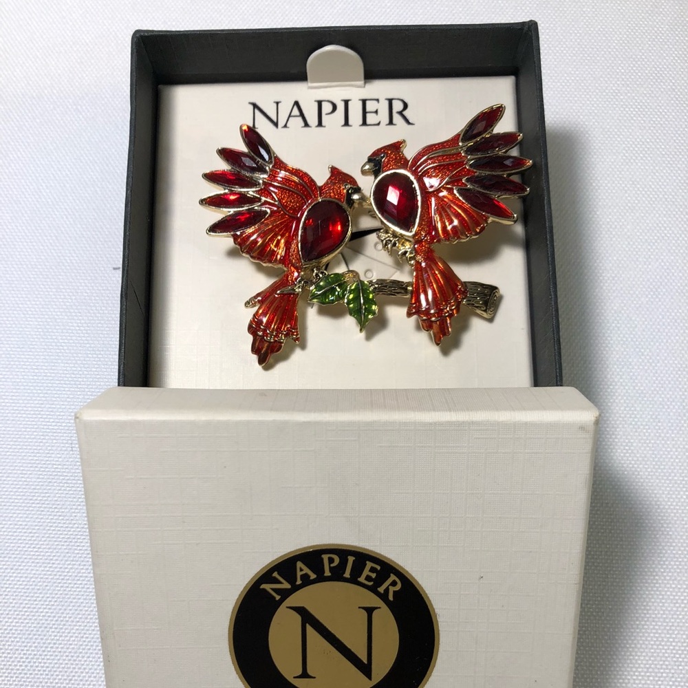 Napier Cardinal Duo Brooch